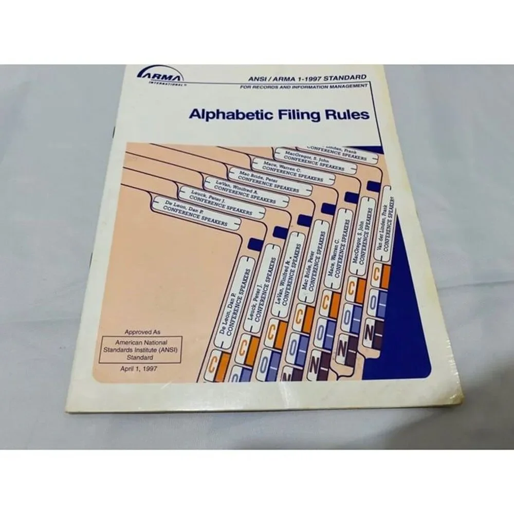 Alphabetic Filing Rules Second Edition by ARMA International Vintage 1997